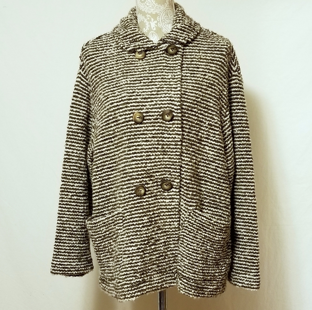Tru Supply Berber Knit Button Front Cardigan Sz M